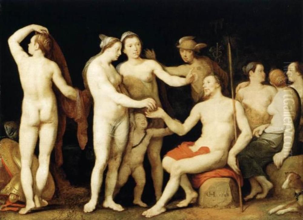 The Judgement of Paris Oil Painting by Cornelis van Haarlem