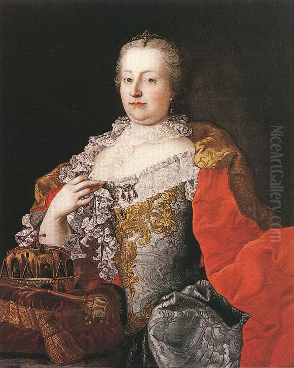 Portrait of the Empress Maria Theresia as Queen of Hungary (1717-1780) Oil Painting by Martin Van Meytens