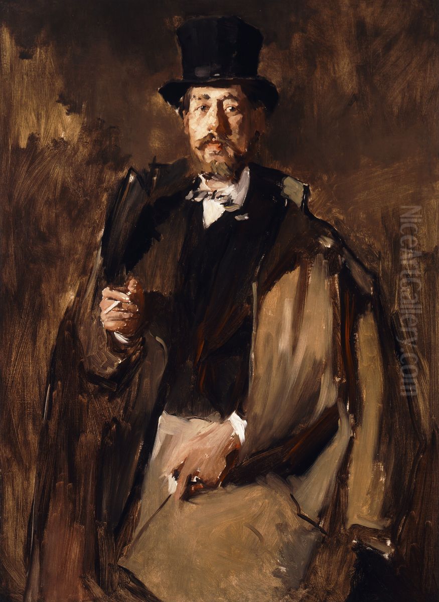 Portrait of Pal Szinyei Merse Oil Painting by Wilhelm Leibl