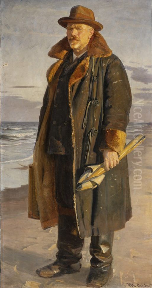 Selvportraet. Oil Painting by Michael Peter Ancher