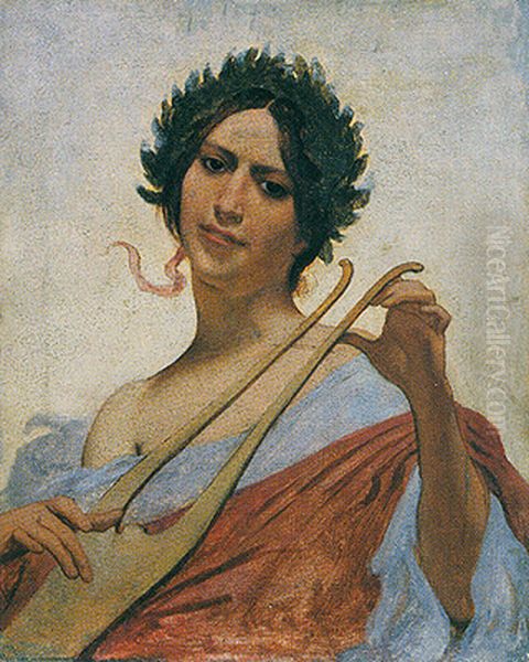 Estudo para Painel Decorativo do Instituto Nacional de Musica , atual Escola de Musica da Universidade Federal do Rio de Janeiro Oil Painting by Rodolfo Amoedo