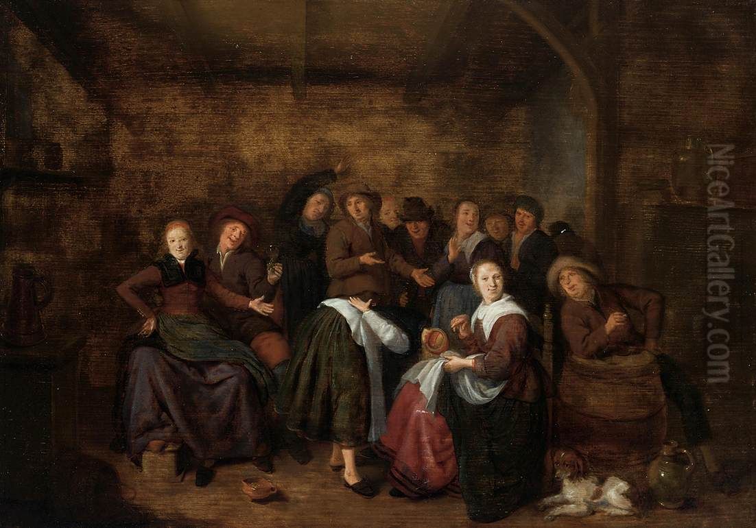 Peasants in an Inn Playing 