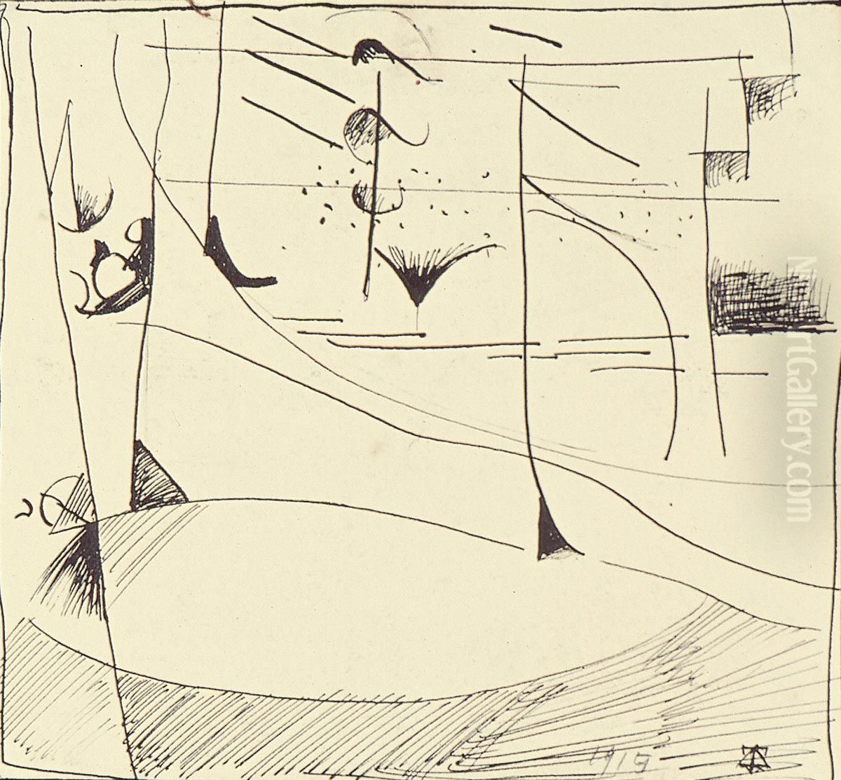 Composition Oil Painting by Theo van Doesburg