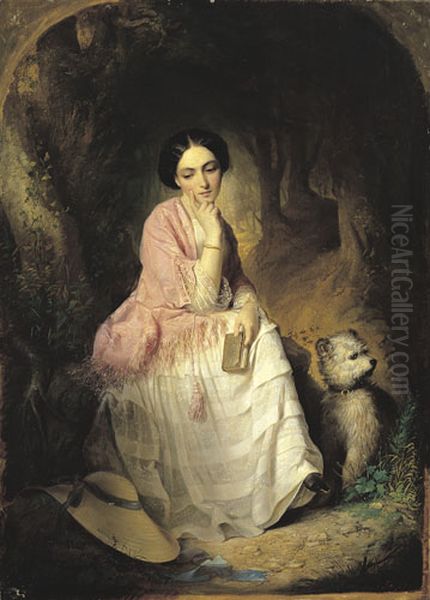Woman in the Open Air Oil Painting by Alajos Gyorgyi Giergl