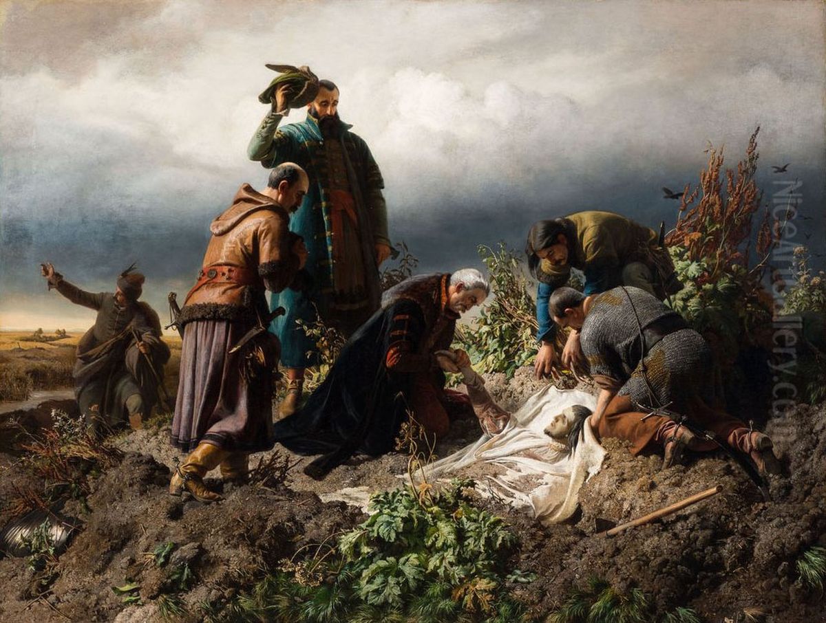 The Discovery of the Corpse of King Louis II Oil Painting by Bertalan Szekely
