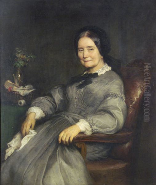 Mrs. Keresztely Oil Painting by Bertalan Szekely