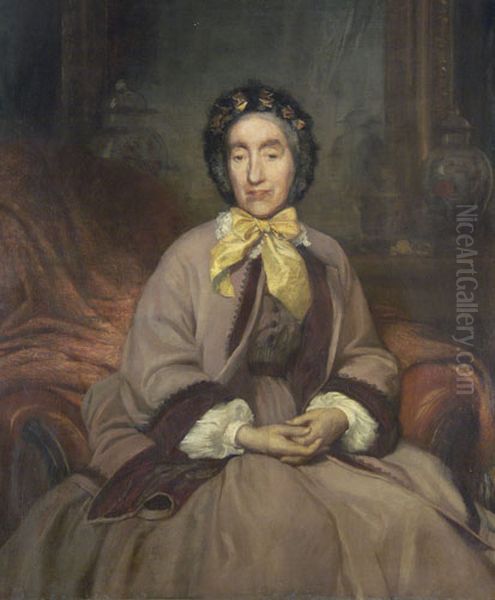 Mrs. Ignac Pfeffer Oil Painting by Bertalan Szekely