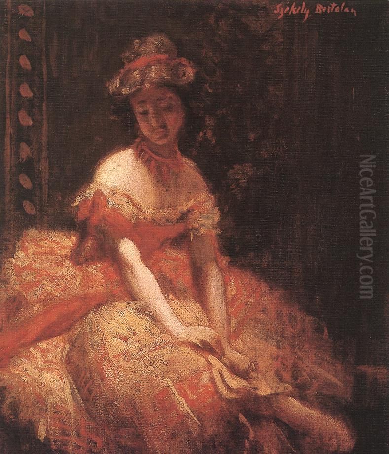 Dancer Oil Painting by Bertalan Szekely