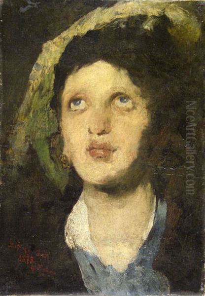 Woman's_Head Oil Painting by Jeno Gyarfas