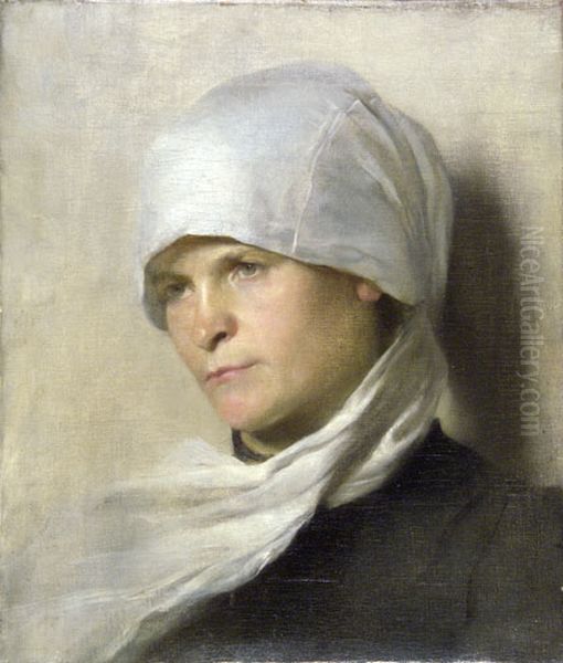 Woman's_Head Oil Painting by Jeno Gyarfas