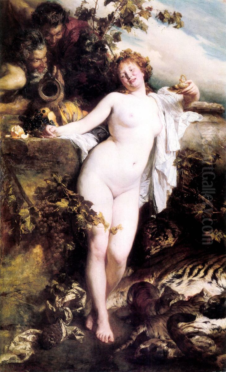 Bacchant Oil Painting by Gyula Benczur