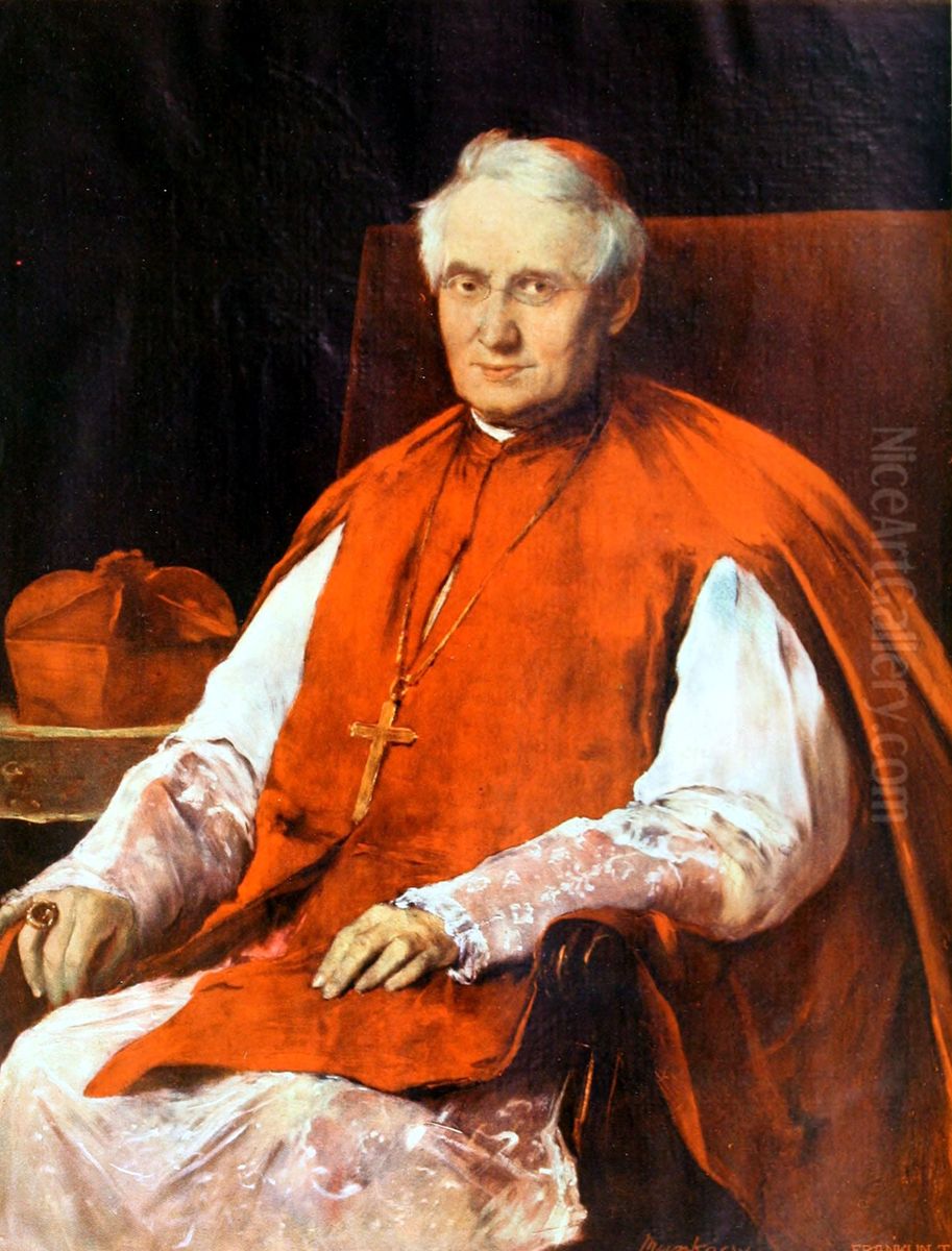 Portrait of cardinal L. Haynald Oil Painting by Mihaly Munkacsy