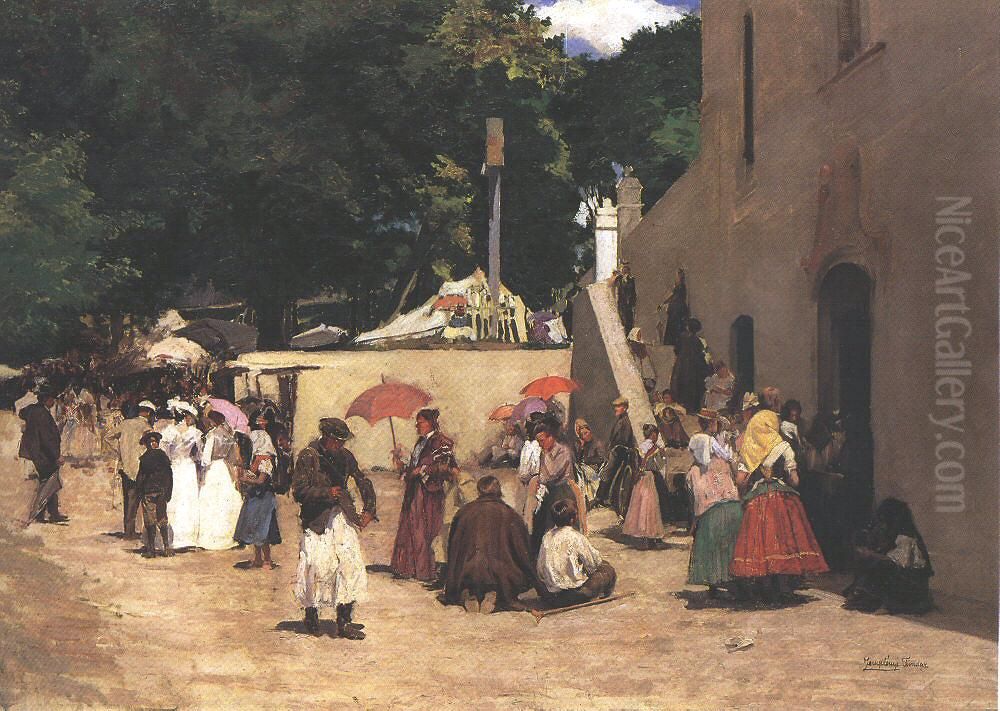 Holiday Oil Painting by Tivadar Zemplenyi