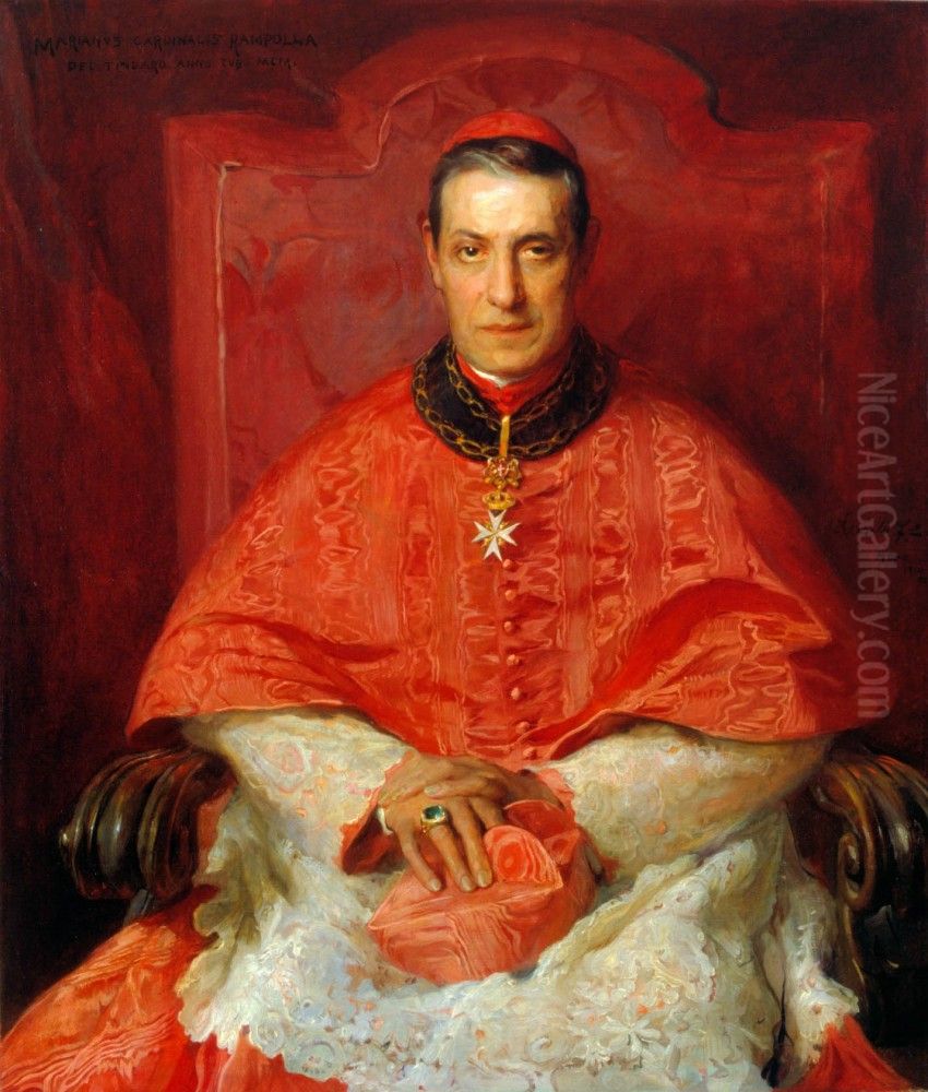 Cardinal Mariano Rampolla Oil Painting by Philip de Laszlo