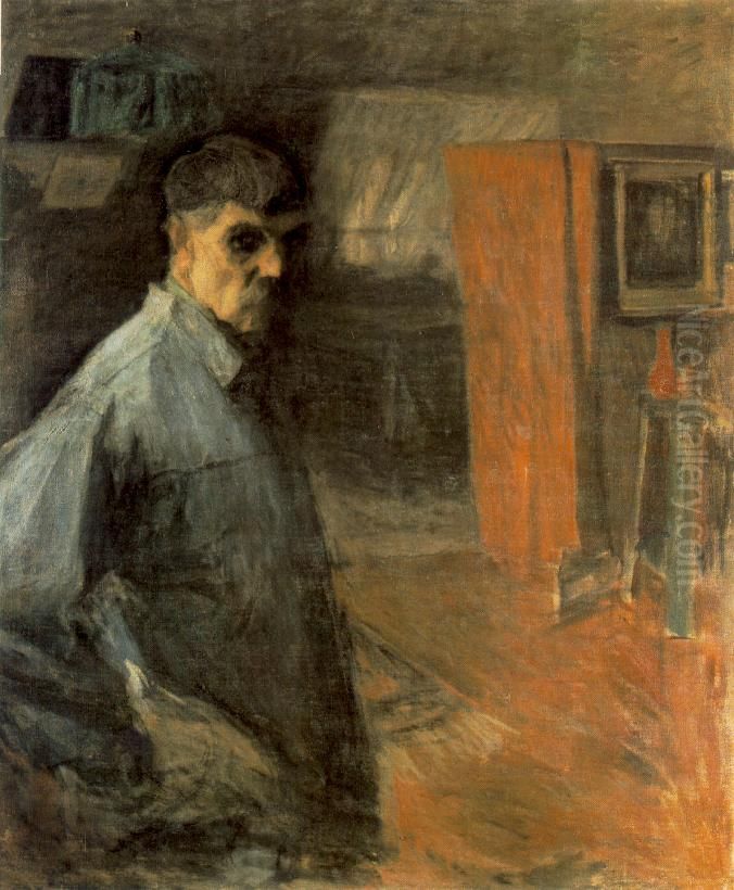 Self-portrait Oil Painting by Simon Hollosy