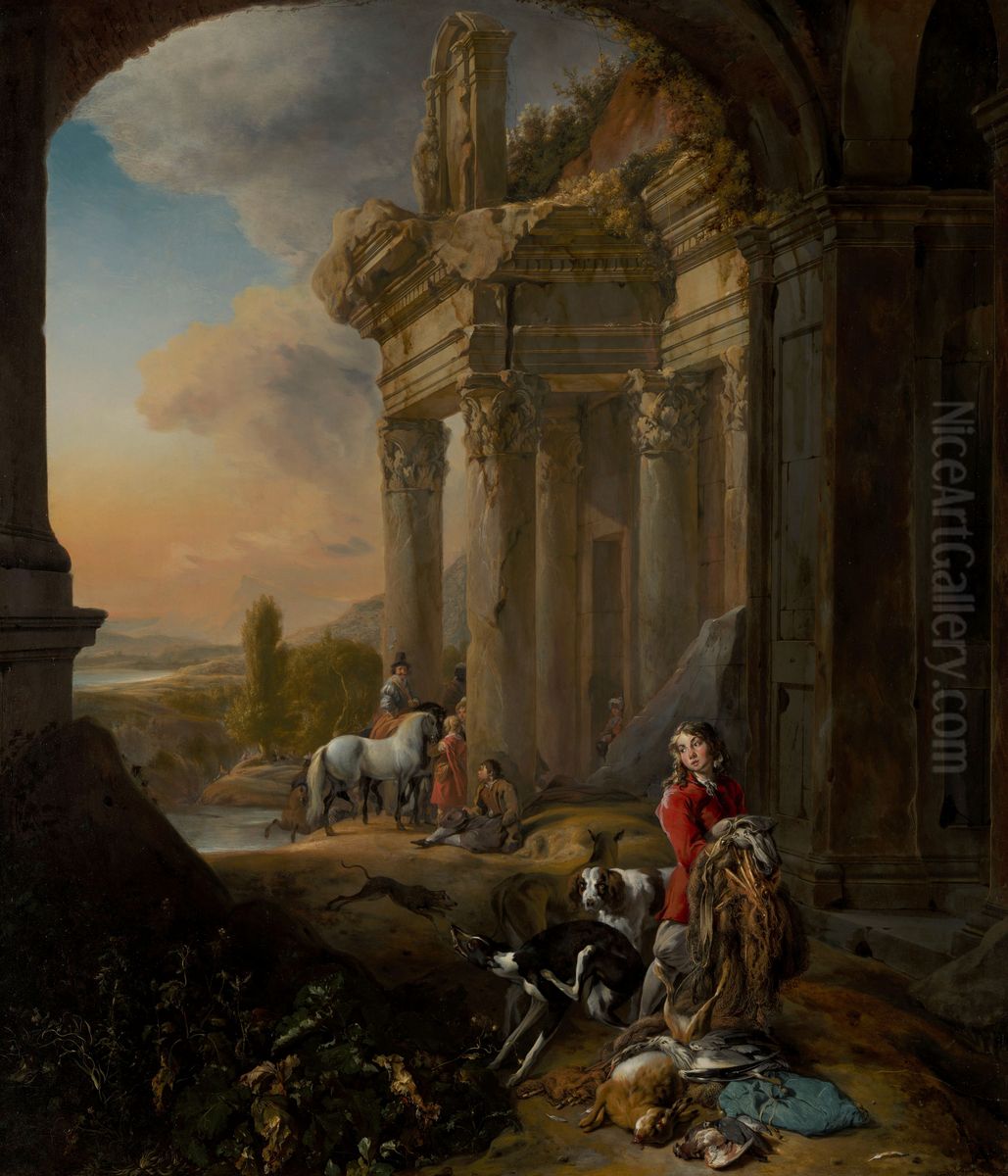 After the Hunt Oil Painting by Jan Baptist Weenix