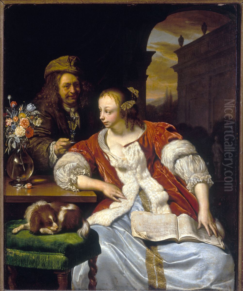 The interrupted song Oil Painting by Frans van Mieris