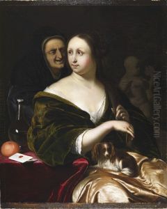 Woman with a Lapdog, Accompanied by a Maidservant