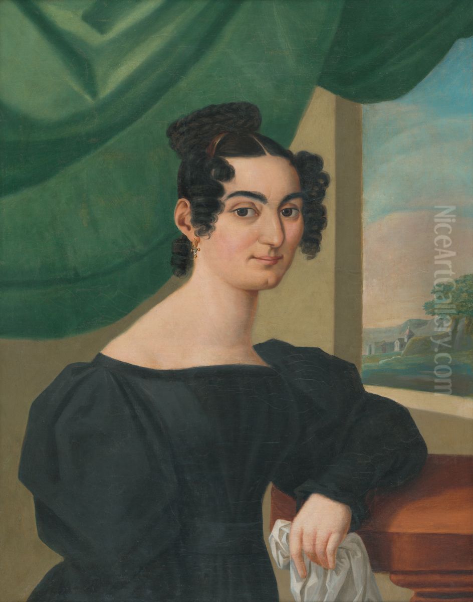 Dama z rodiny Stankay? Oil Painting by Ernest Zmetak Art Gallery