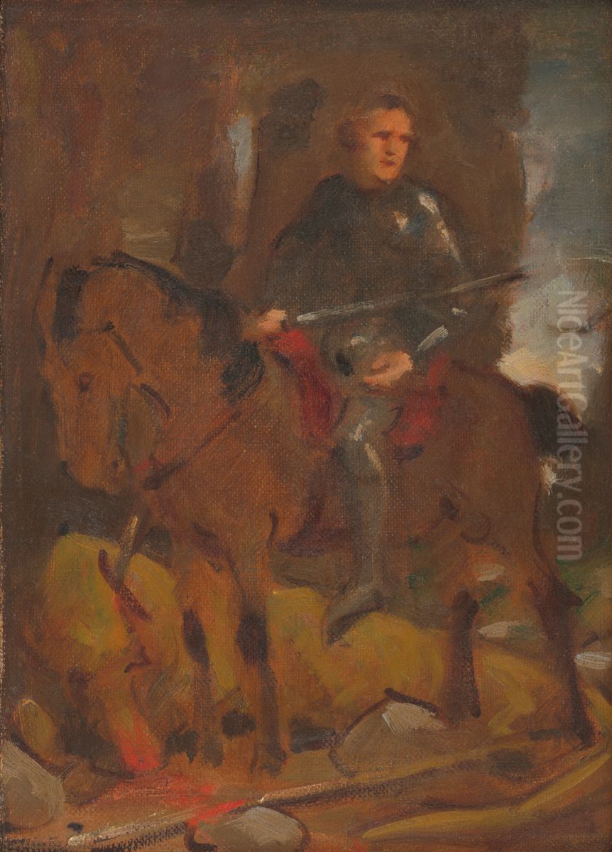 Studia k historickemu obrazu Oil Painting by Milan Thomka Mitrovsky