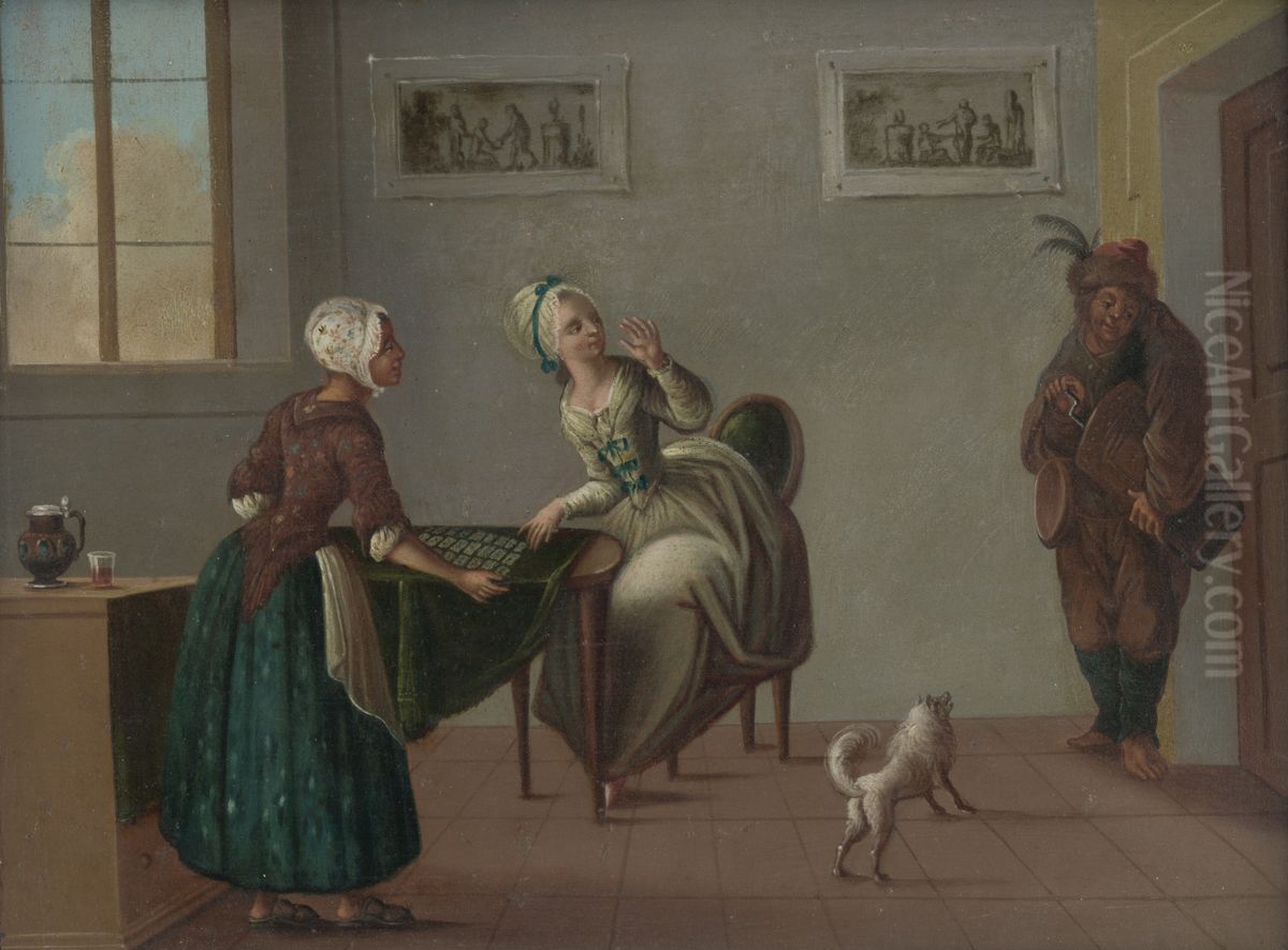 Vestenie z karat (Canasta) Oil Painting by Daniel Nikolaus Chodowiecki