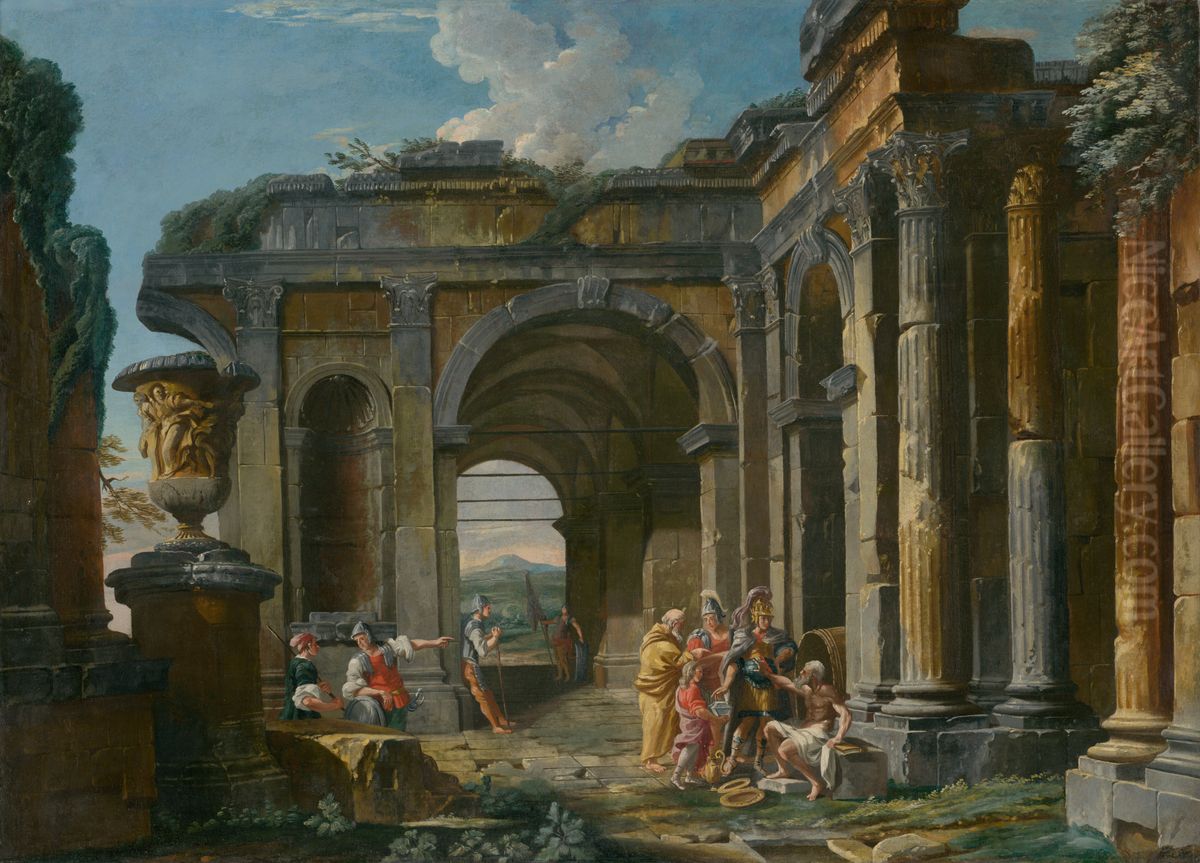 Alexander Velky a Diogenes Oil Painting by Giovanni Paolo Panini