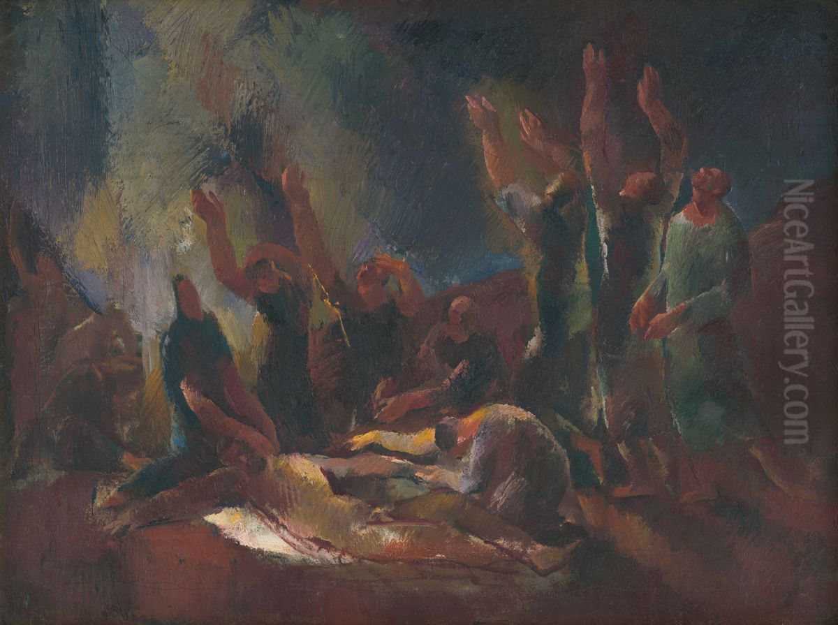 Snimanie Oil Painting by Vilmos Aba-Novak