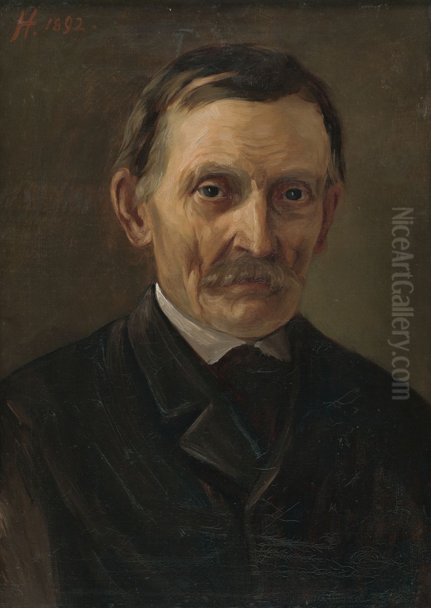 Moj otec Oil Painting by Jozef Hanula