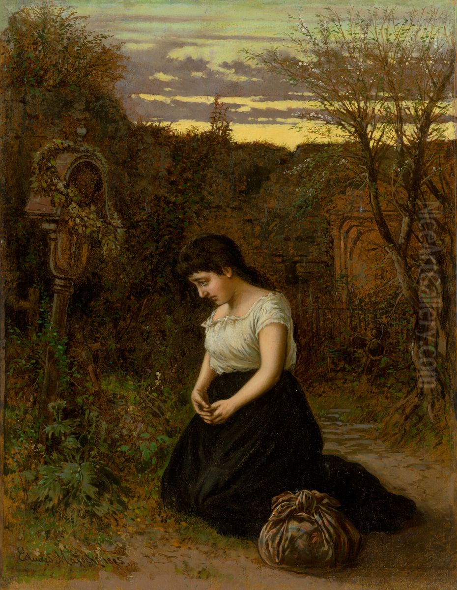 Na cintorine Oil Painting by Eduard Majsch