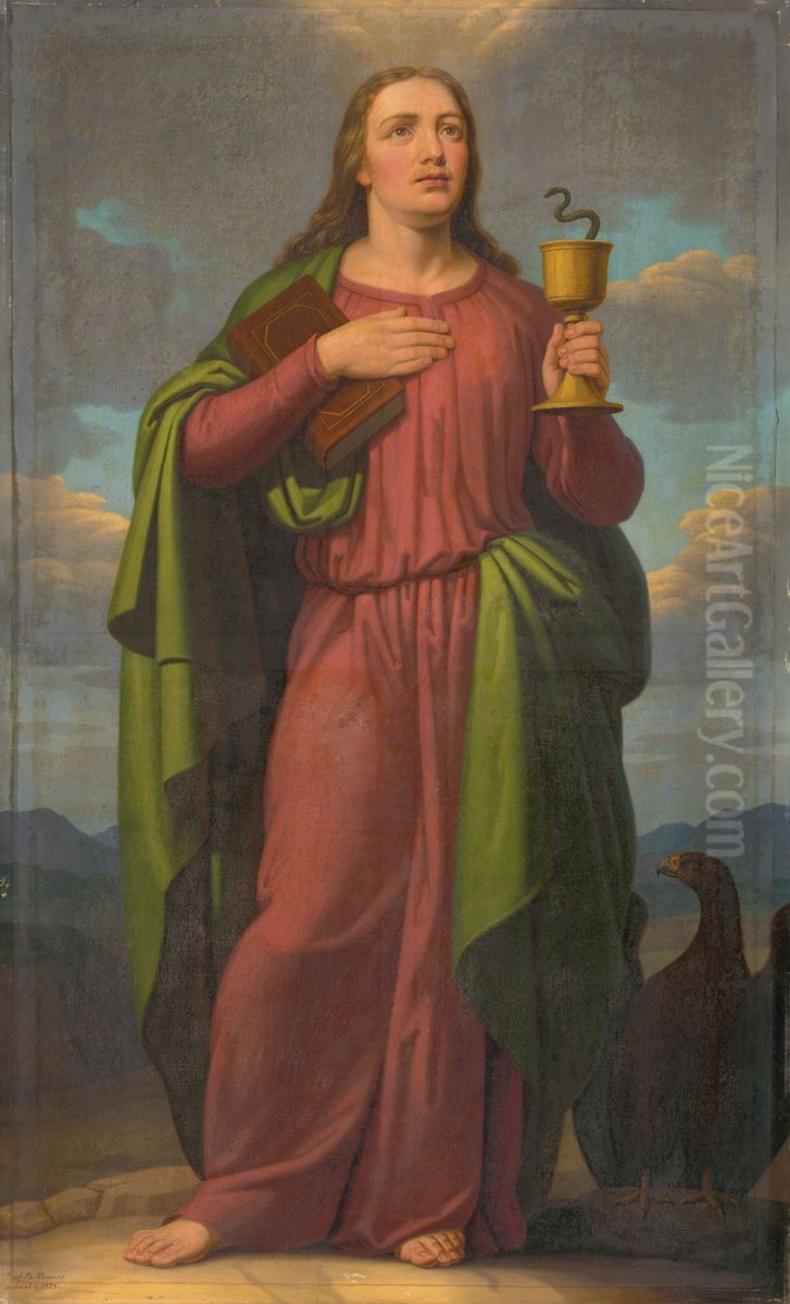 Svaty Jan Evanjelista Oil Painting by Jozef Bozetech Klemens