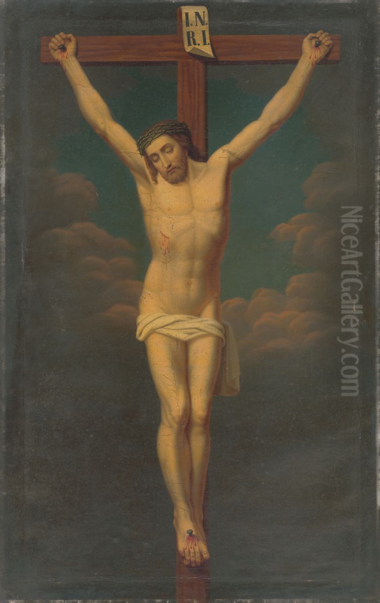 Kristus na krizi Oil Painting by Jozef Bozetech Klemens