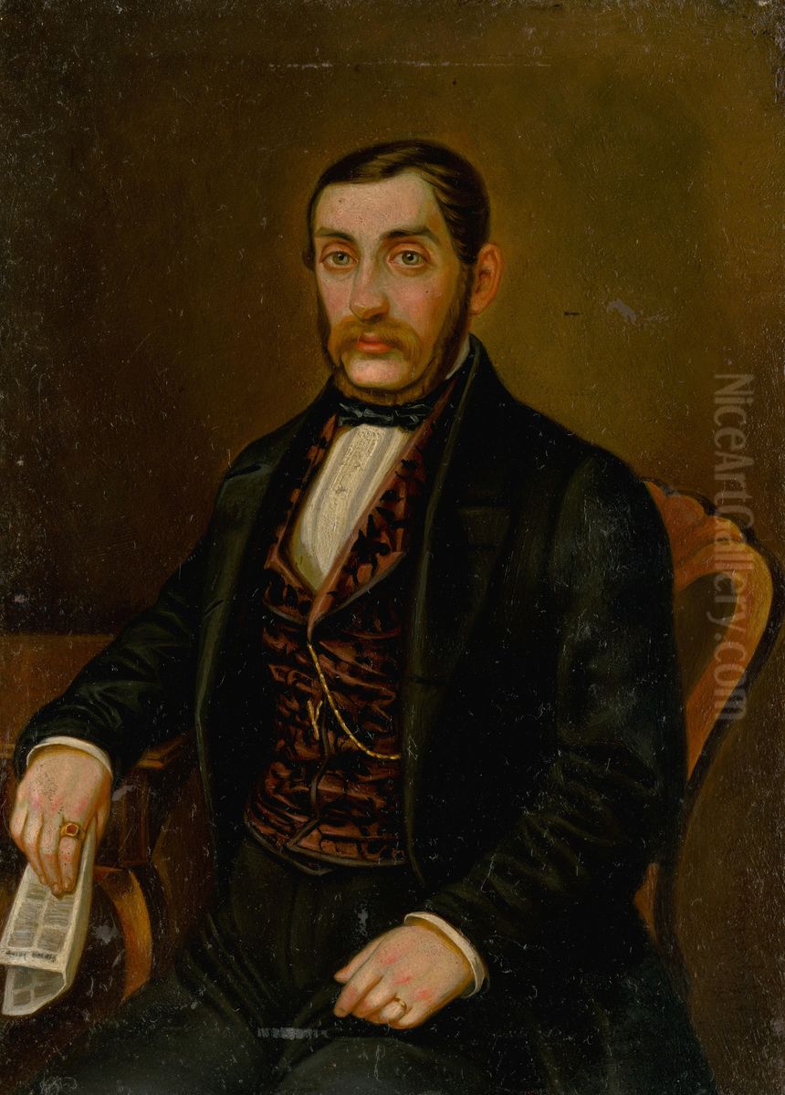 Podobizen pana Petra Makovickeho Oil Painting by Peter Michal Bohun