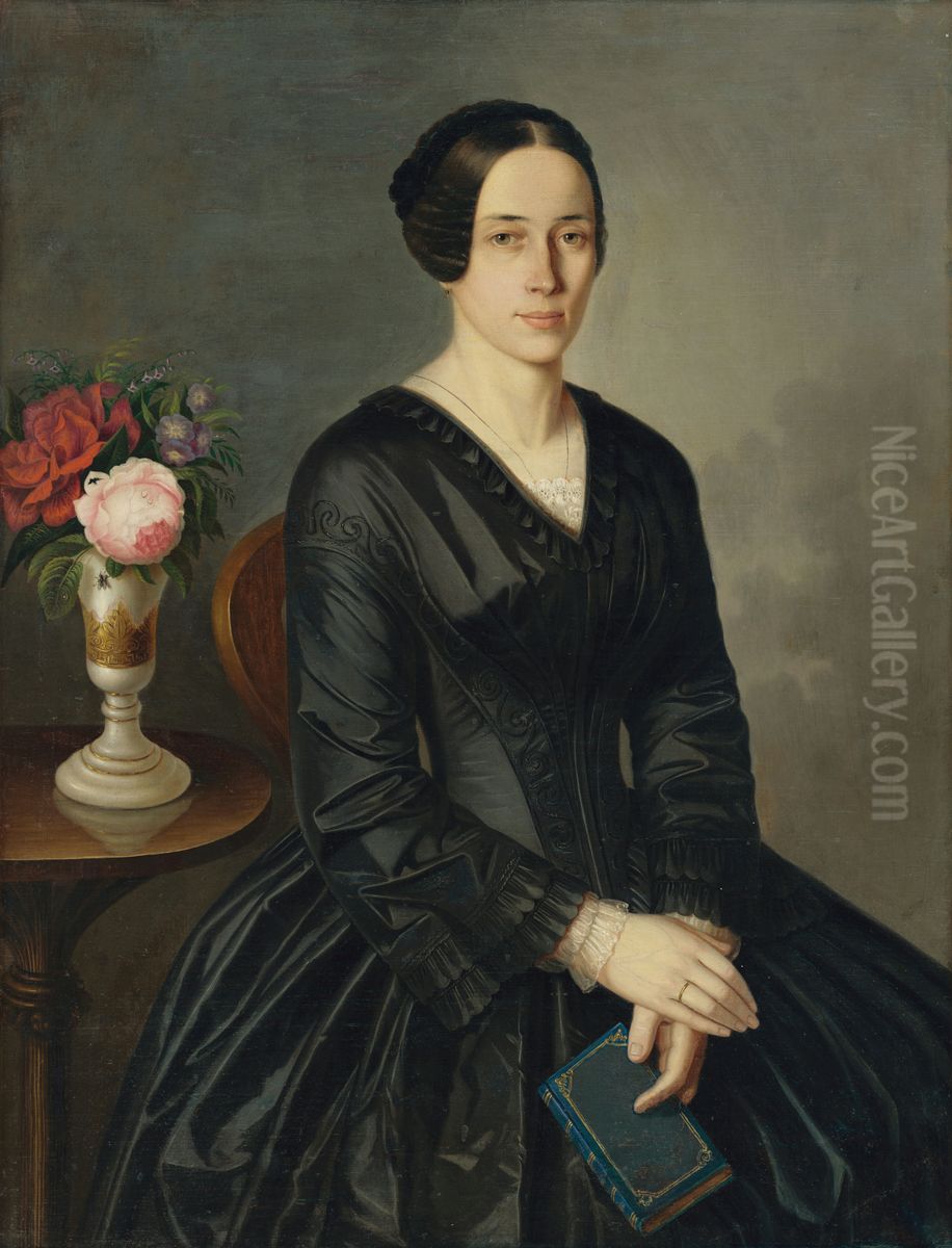 Podobizen umelcovej manzelky Zofie rod. Klonkayovej Oil Painting by Peter Michal Bohun