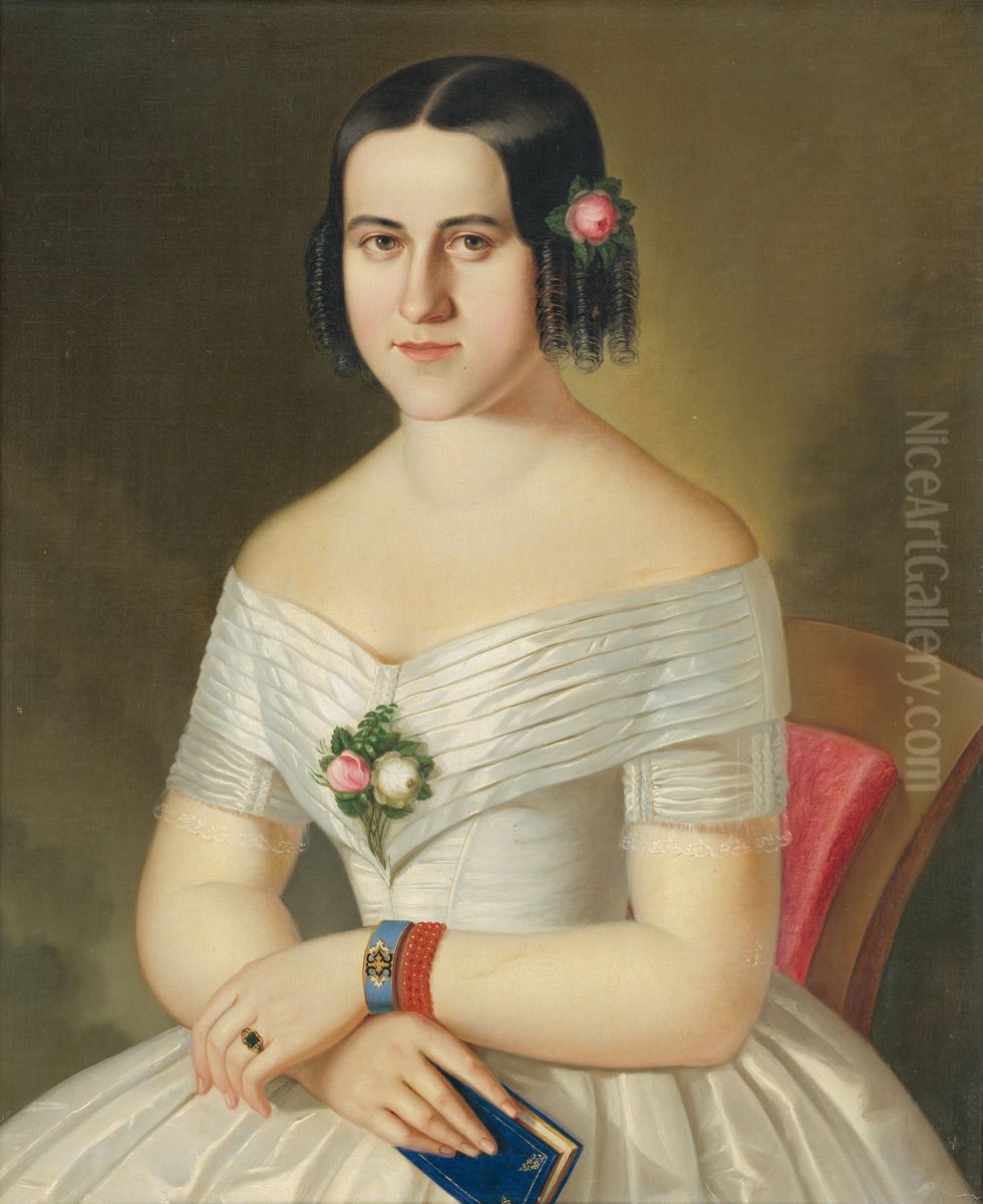 Podobizen Kornelie Spanyikovej rod. Baintnerovej Oil Painting by Peter Michal Bohun