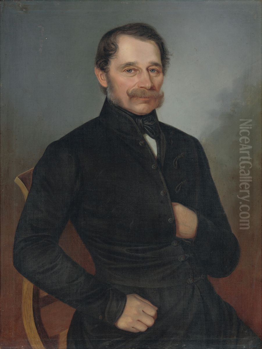 Podobizen Mateja Dluhovitsa Oil Painting by Peter Michal Bohun