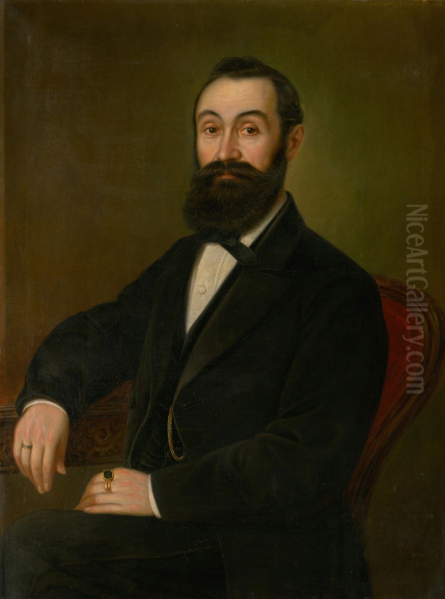 Podobizen Daniela Bozetecha Makovickeho Oil Painting by Peter Michal Bohun