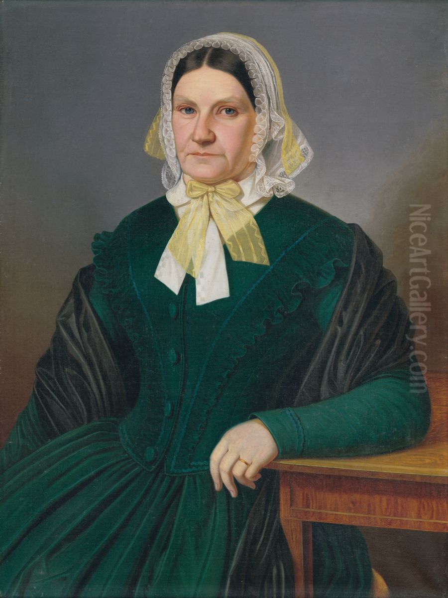 Podobizen Zuzany Dluhovitsovej rod. Melsikovej Oil Painting by Peter Michal Bohun