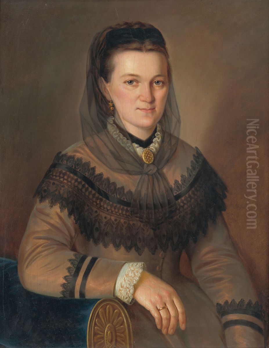 Podobizen Anny Philadelphi rod. Sipkovej Oil Painting by Peter Michal Bohun