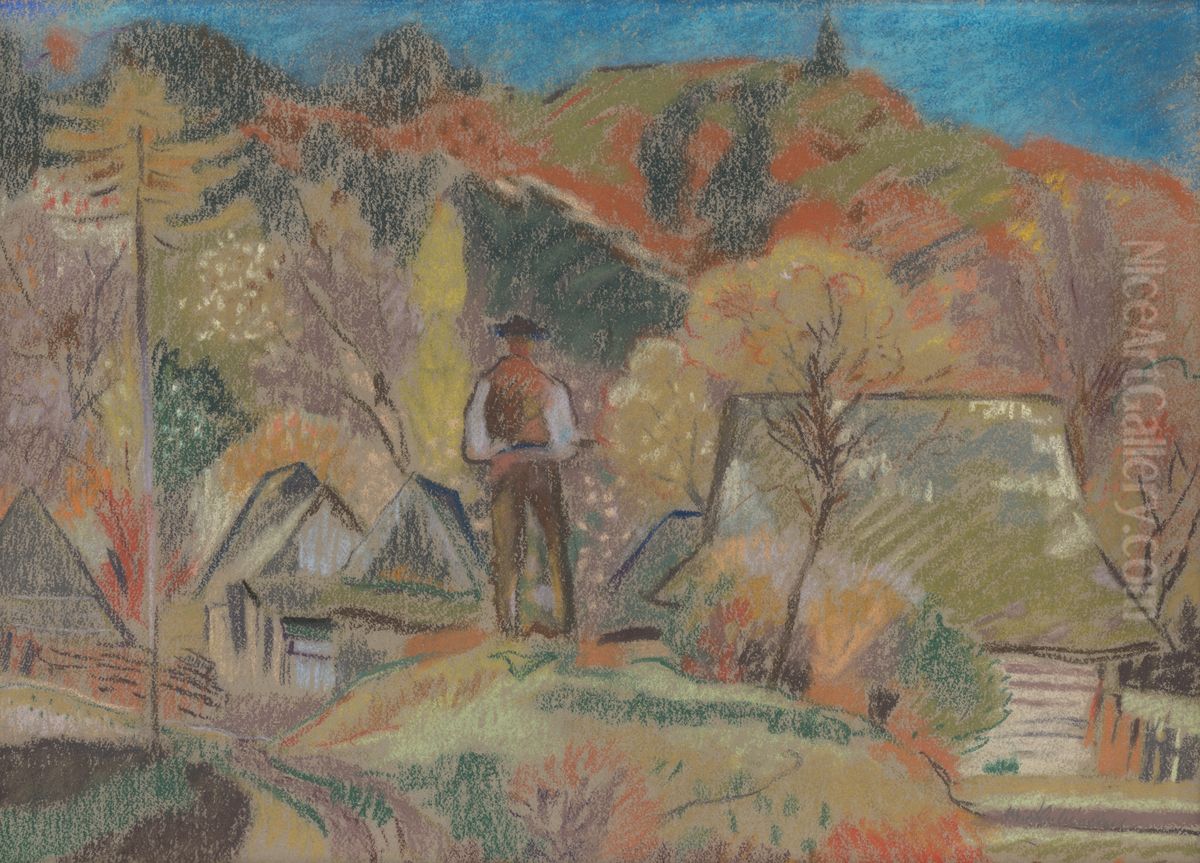 Nad dedinou Oil Painting by Arnold Peter Weisz-Kubincan
