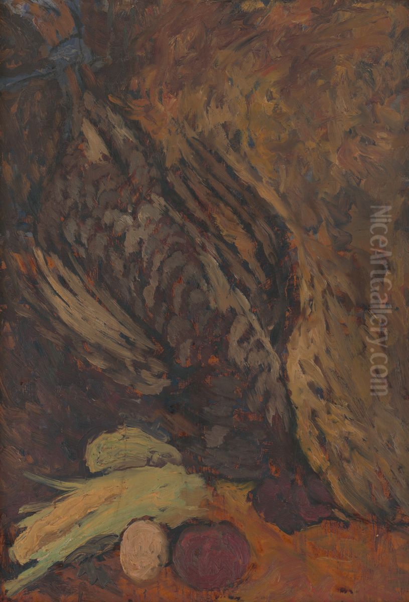 Zatisie s bazantom Oil Painting by Zoltan Palugyay