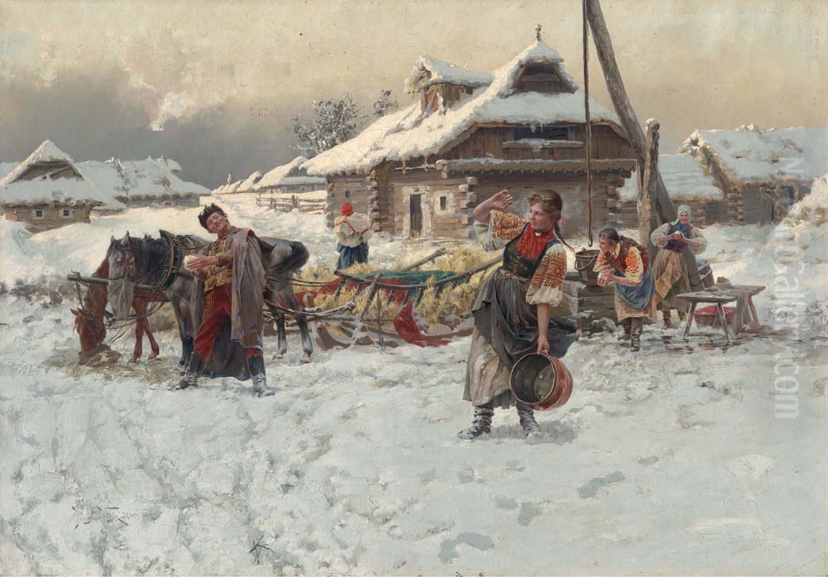 Gulovanie Oil Painting by Jaroslav Vesin