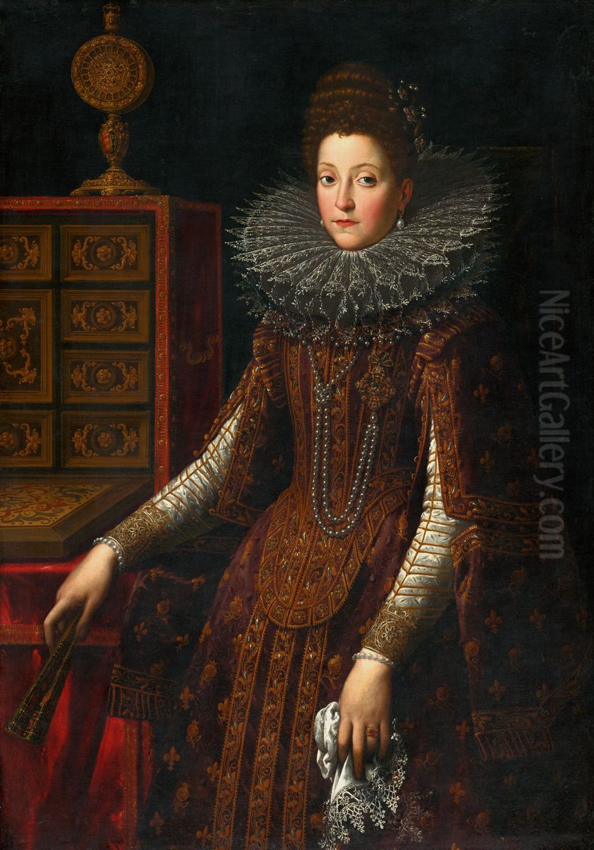 Portrait of Mary of Medici. Oil Painting by Santi Di Tito