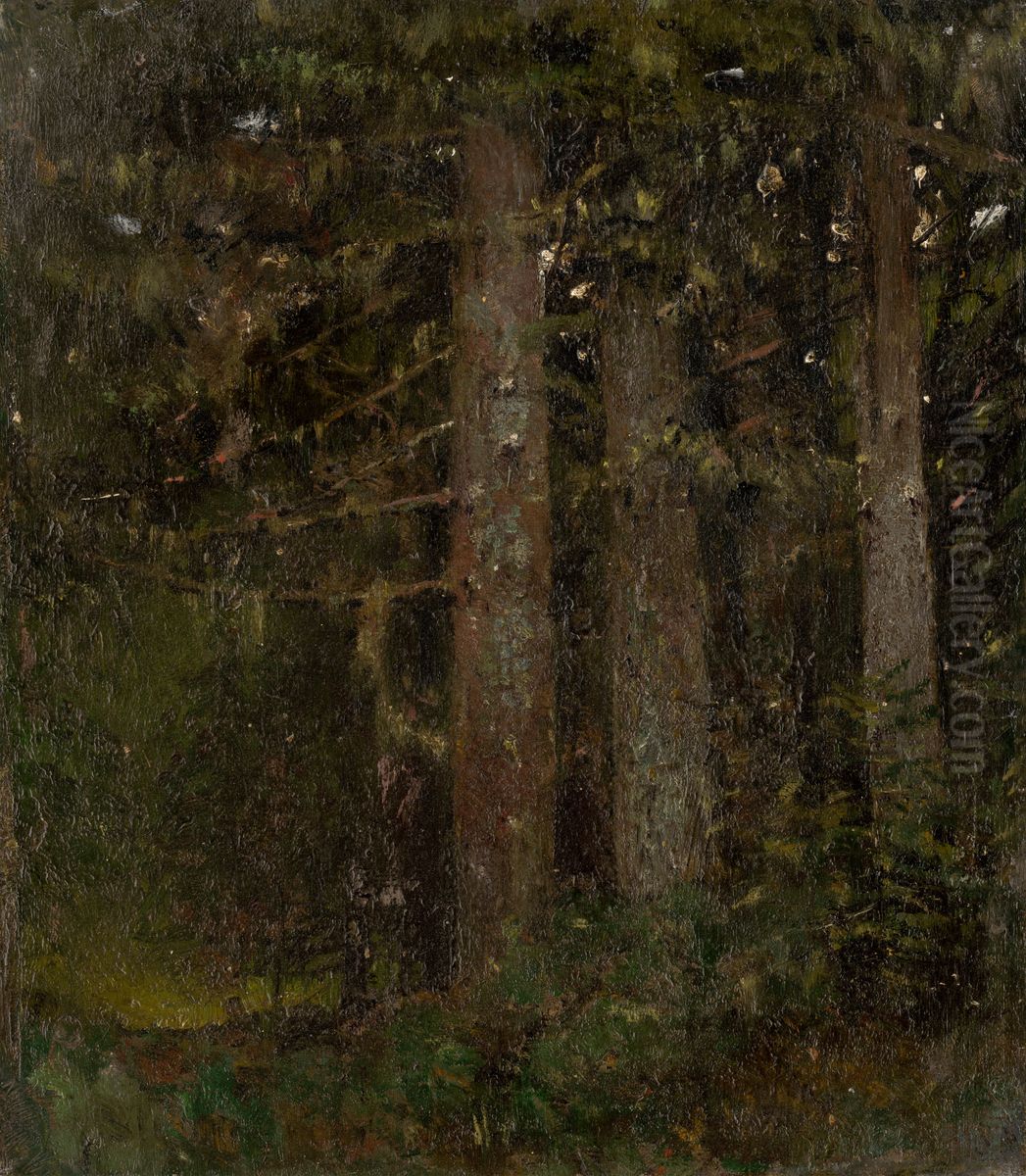 Vnutro lesa II. Oil Painting by Laszlo Mednyanszky