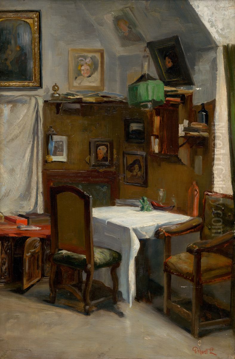 Studia mnichovskeho atelieru Oil Painting by Ludovit Pitthordt
