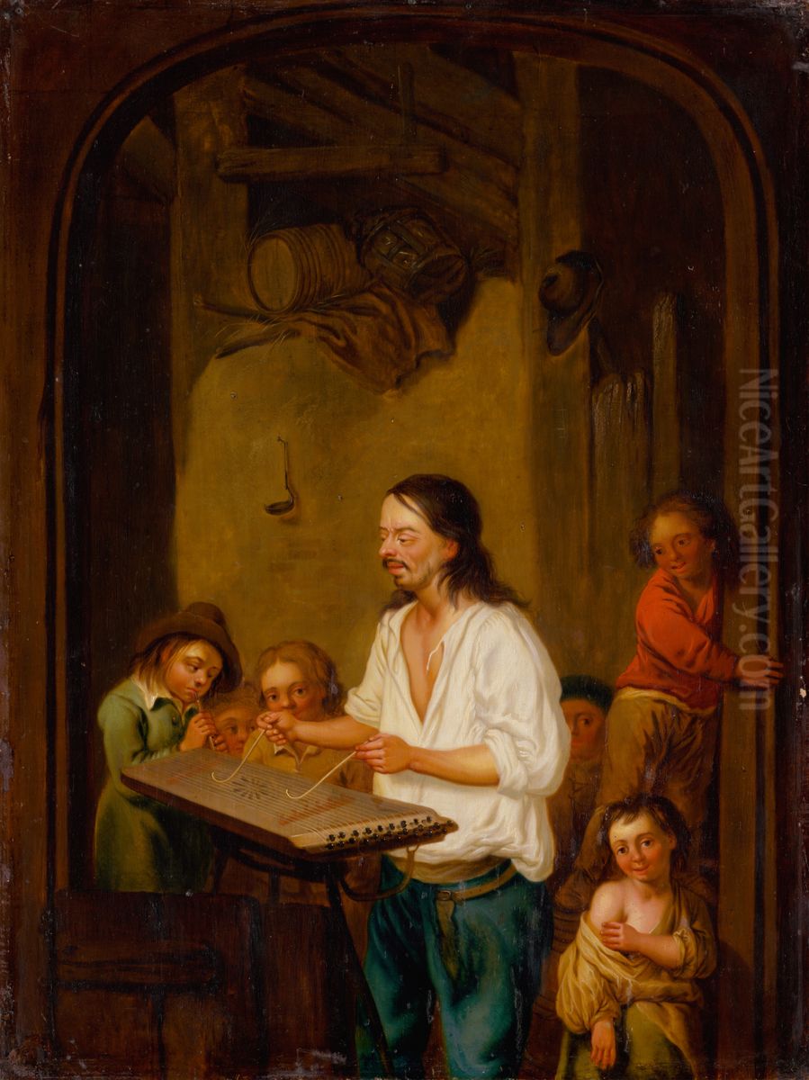Hrac na cimbal Oil Painting by Adriaen van Ostade