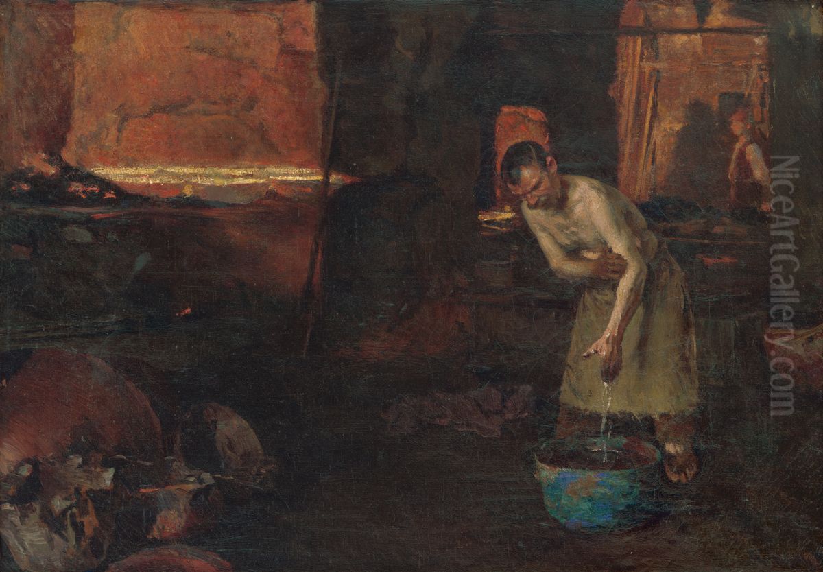 Po praci I. Oil Painting by Dome Skuteczky