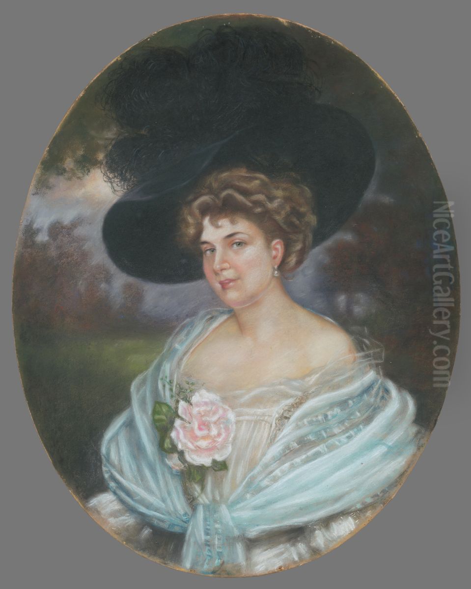 Zena s ruzou Oil Painting by Ernest Zmetak Art Gallery