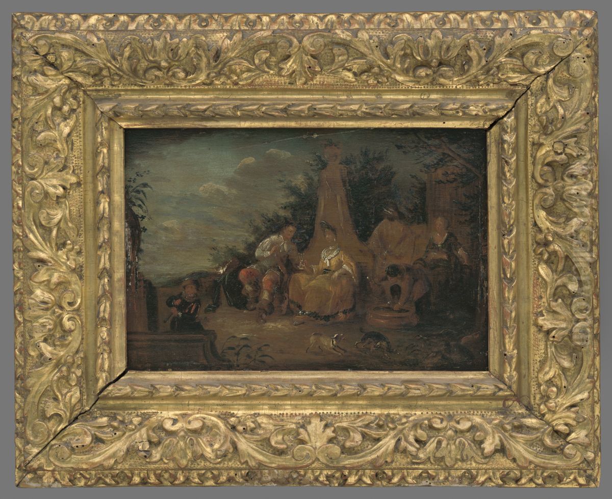 Galantna scena Oil Painting by Ernest Zmetak Art Gallery