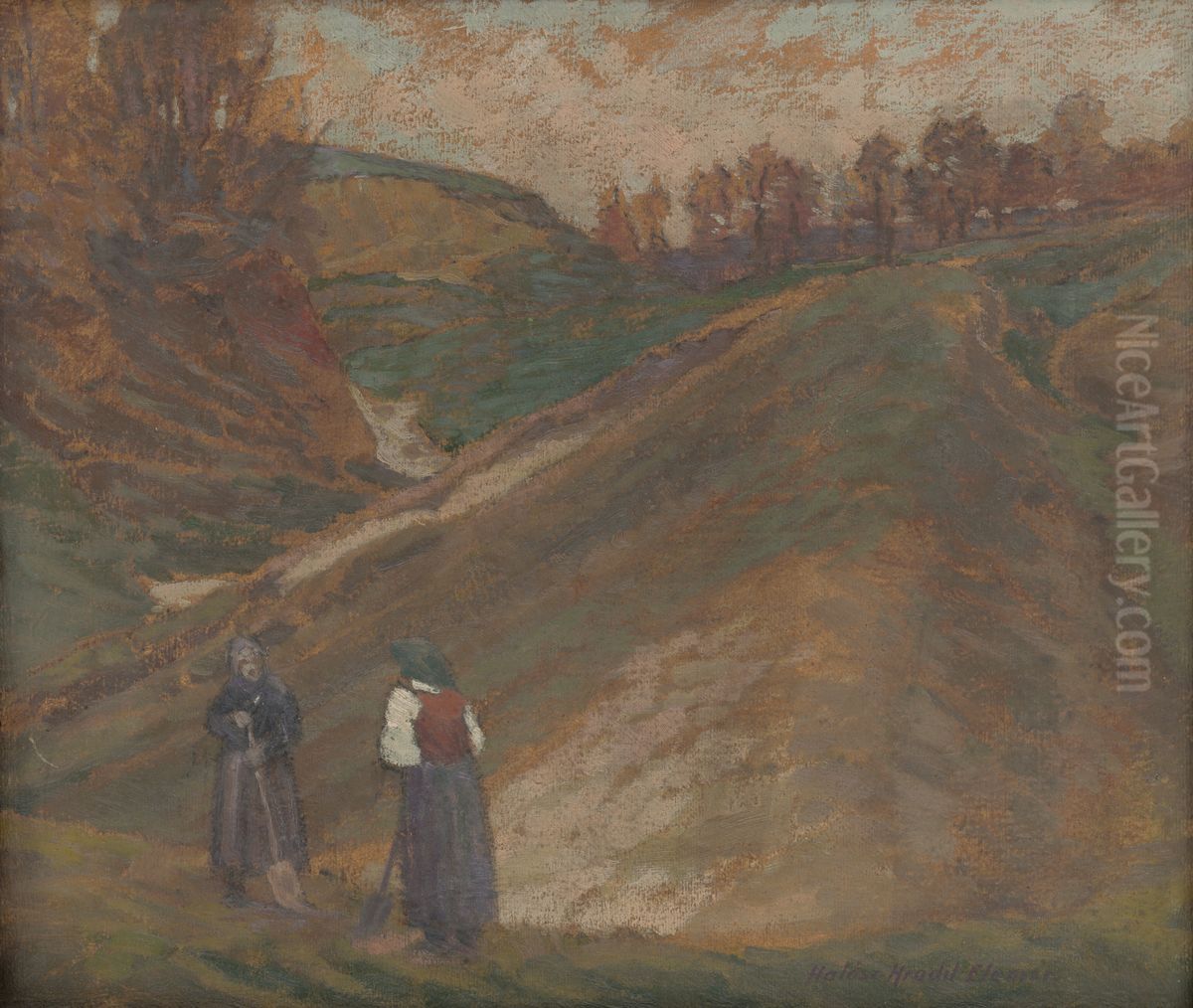 Vyjav z Halica Oil Painting by Elemir Halasz-Hradil