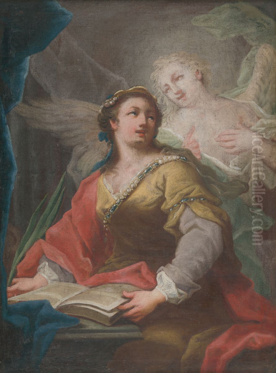 Svata Cecilia Oil Painting by Ignac Raab